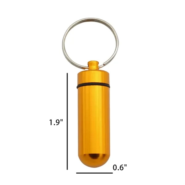 Aluminum Mini Pill Bottle with Keychain