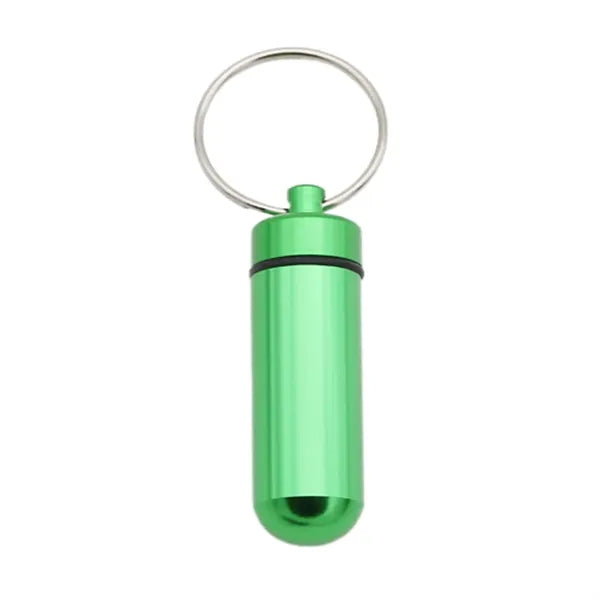 Aluminum Mini Pill Bottle with Keychain