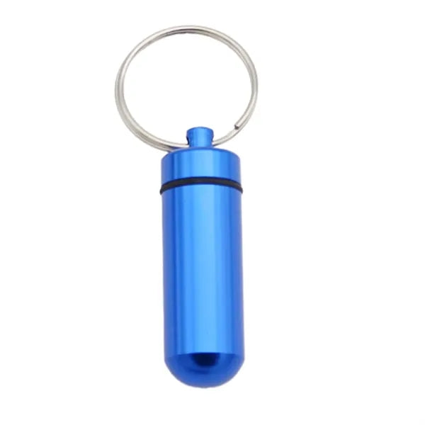 Aluminum Mini Pill Bottle with Keychain