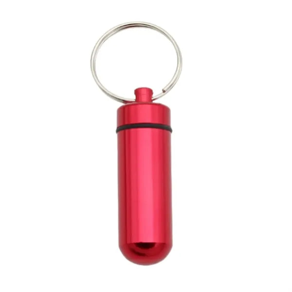 Aluminum Mini Pill Bottle with Keychain