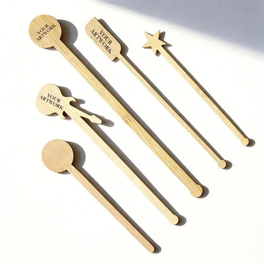 4.3" Premium Bamboo Food pick Coffee Stir Sticks