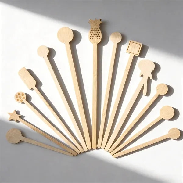 4.3" Premium Bamboo Food pick Coffee Stir Sticks