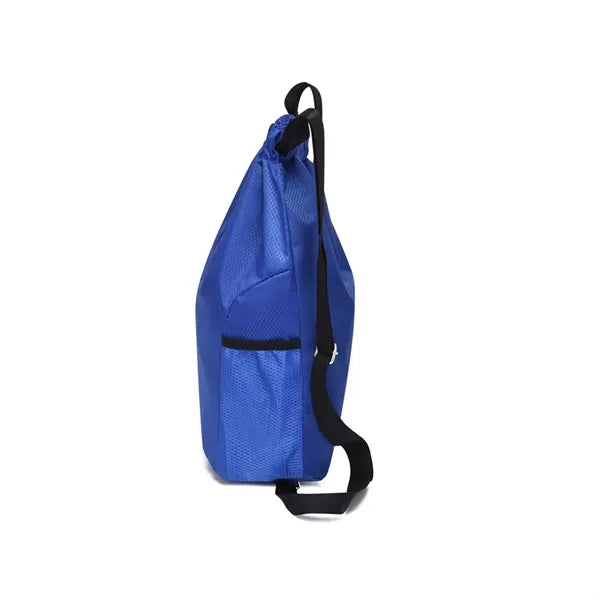 Inner Zipper Pocket Oxford Drawstring Backpack