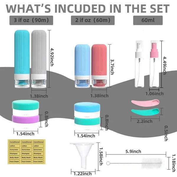 Portable Leak-Proof Silicone Travel Bottle Set