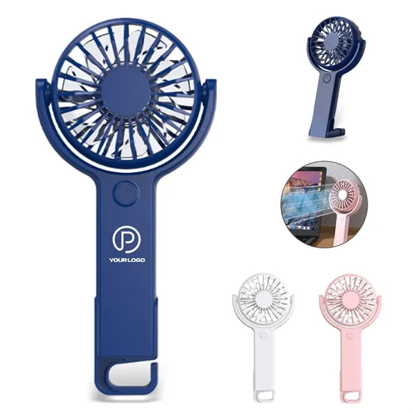 Portable handheld fan with foldable hook for travel office