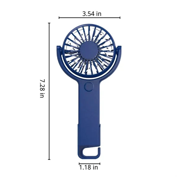 Portable handheld fan with foldable hook for travel office