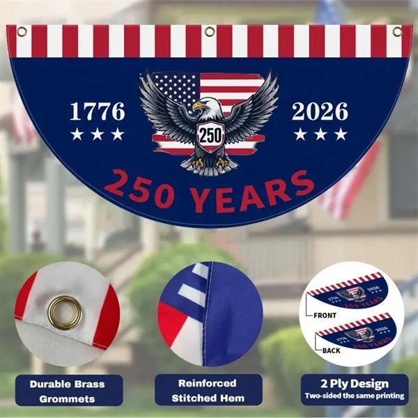 4th of July 250th Anniversary Decor Flag
