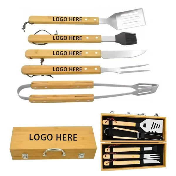 Stainless Steel BBQ Tools - 5 Pcs