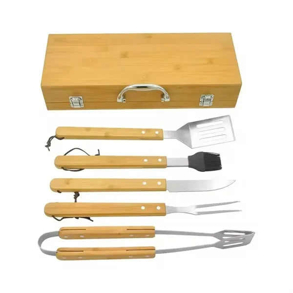 Stainless Steel BBQ Tools - 5 Pcs