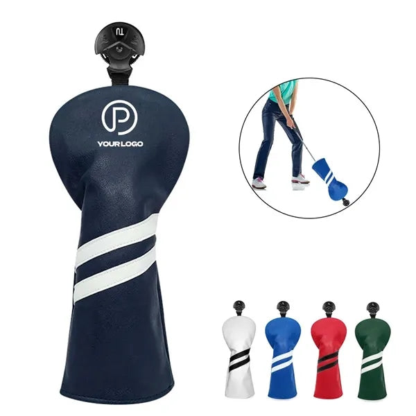 PU leather golf club cover waterproof with changeable tag