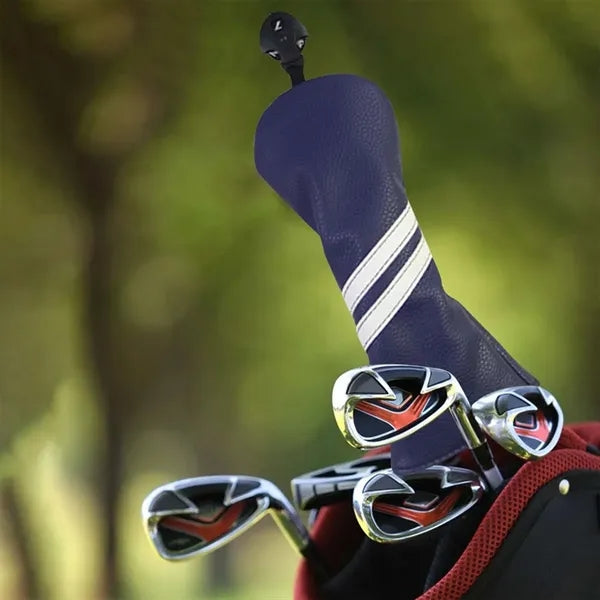 PU leather golf club cover waterproof with changeable tag