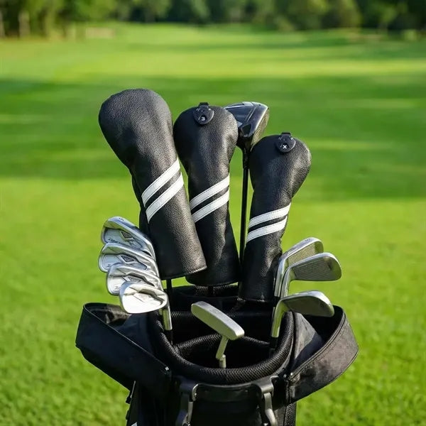 PU leather golf club cover waterproof with changeable tag