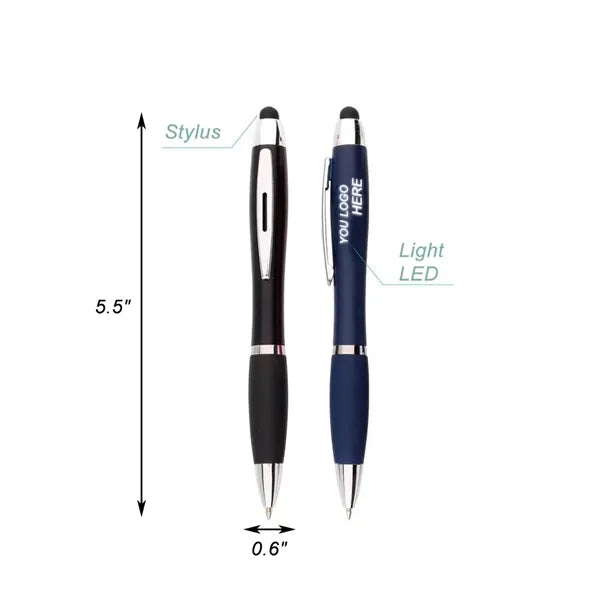 3-in-1 LED Illuminated Logo Stylus Ballpoint Pen