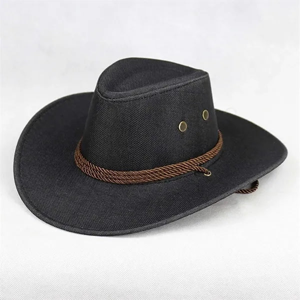 Western cowboy hat cowgirl uv protect linen like wide brim