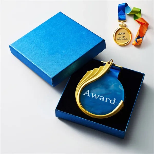 Crown Crystal and Zinc Alloy Champion Medal