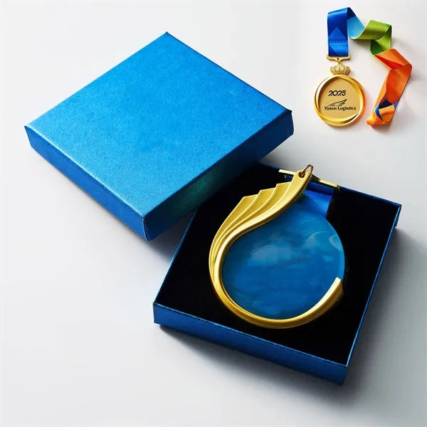 Crown Crystal and Zinc Alloy Champion Medal