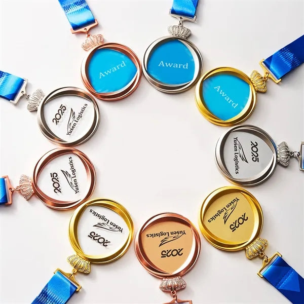 Crown Crystal and Zinc Alloy Champion Medal