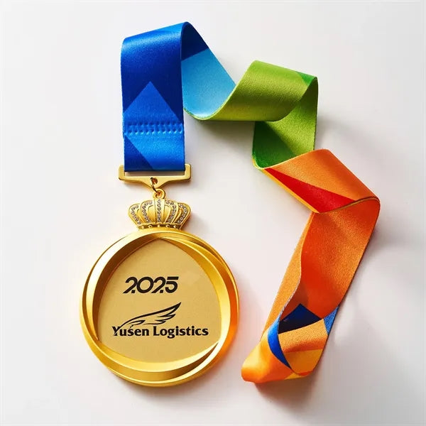 Crown Crystal and Zinc Alloy Champion Medal