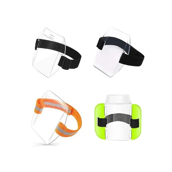 Adjustable Reflective Elastic Armband ID Badge Holder