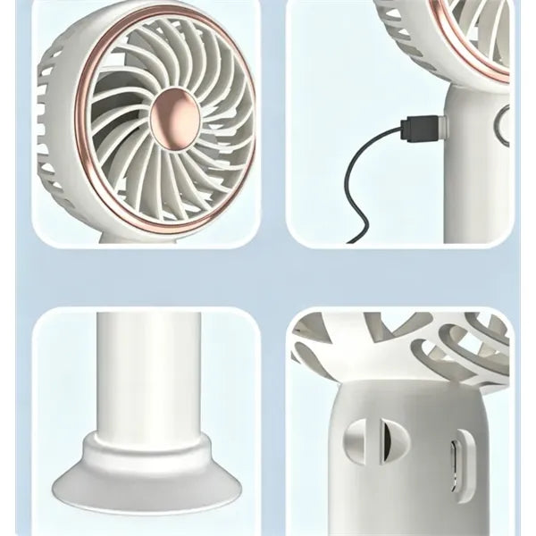 Simple LED and Handheld USB Rechargeable Fan
