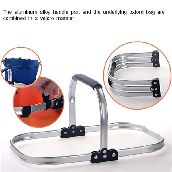 Large collapsible picnic basket with handle for shopping