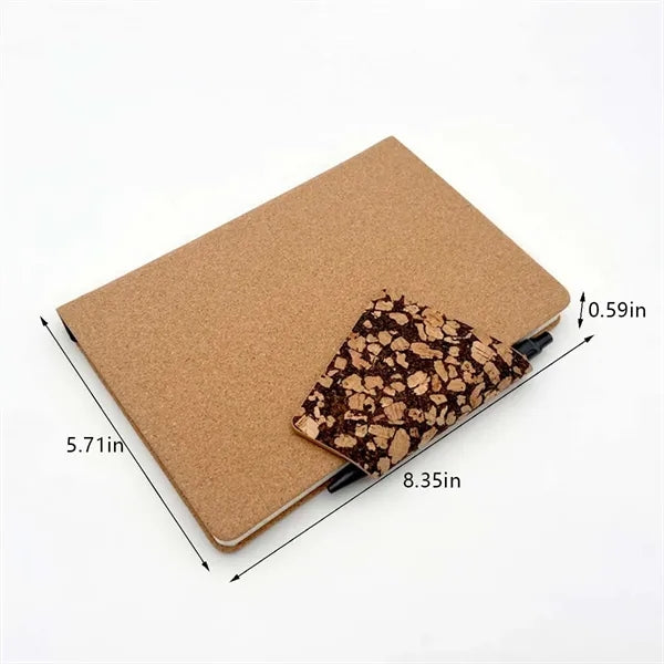 Eco-friendly coffee grounds cork notebook for office school
