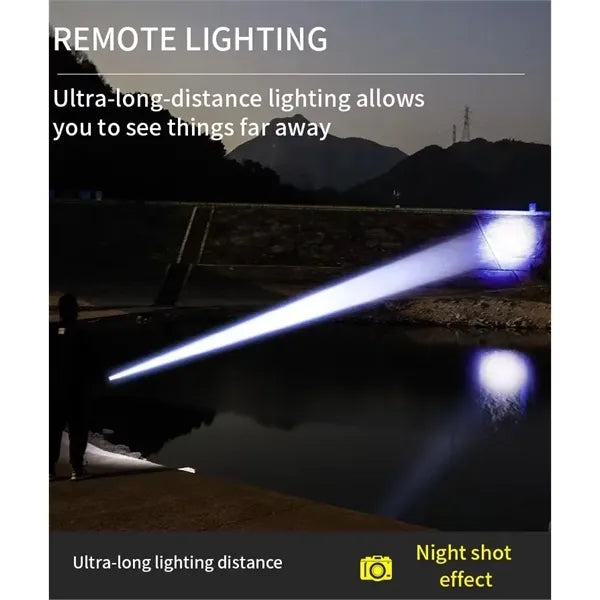 Rechargeable Led Flashlight With Digital Display Side Light