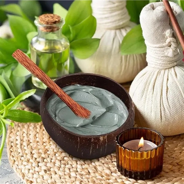 Coconut bowl & spoon set natural eco-friendly for yoghurt