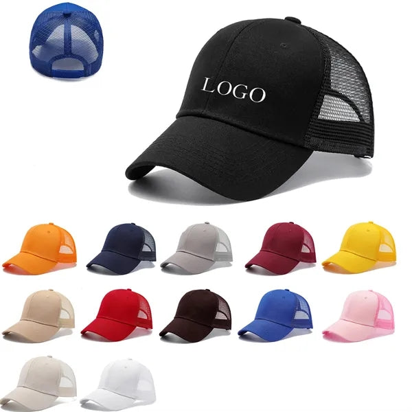 Adjustable Mesh Trucker Hat Structured Baseball Cap