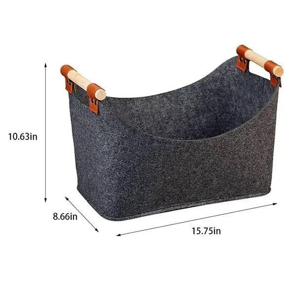 Large felt firewood carrier storage basket for shopping logs