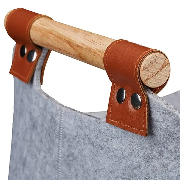 Large felt firewood carrier storage basket for shopping logs