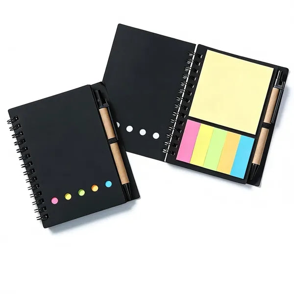 3 In 1 Spiral Notebook With Pen And Sticky Notes