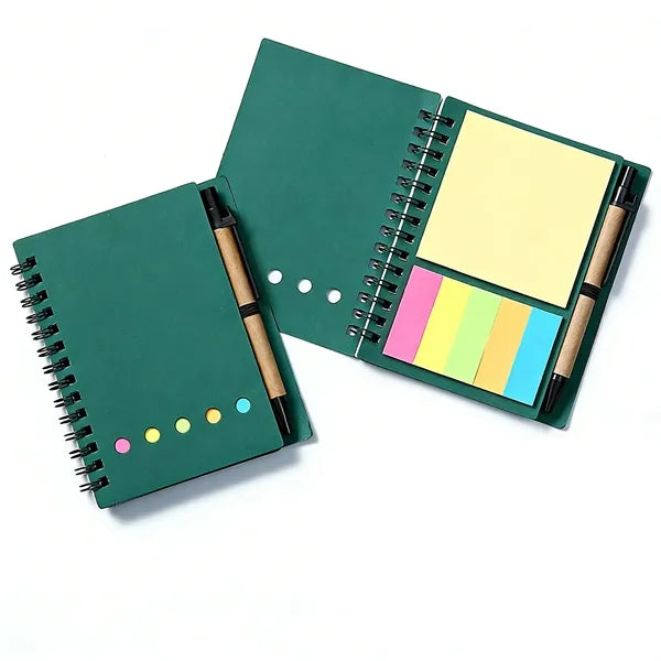 3 In 1 Spiral Notebook With Pen And Sticky Notes