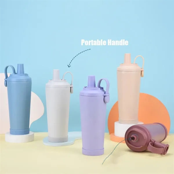28oz stainless steel water bottle with straw for travel