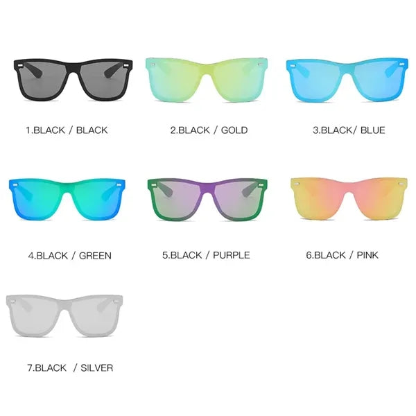 Rimless Shield Sunglasses with Black Frames