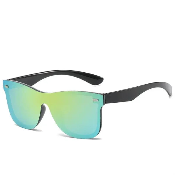 Rimless Shield Sunglasses with Black Frames