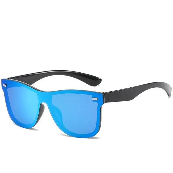 Rimless Shield Sunglasses with Black Frames