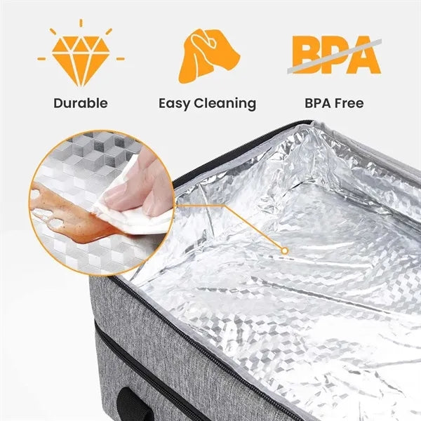 Insulated double decker casserole carrier portable cooler