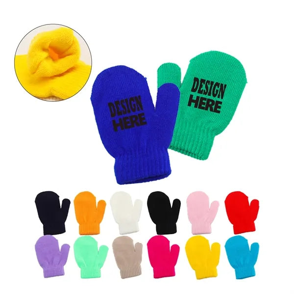 Cozy Winter Knitted Gloves For Toddler Aged 1-4