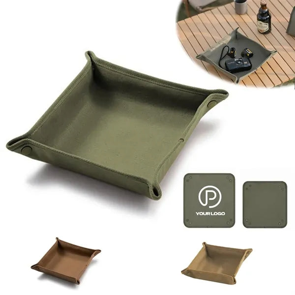 Portable foldable valet tray storage organizer for camping