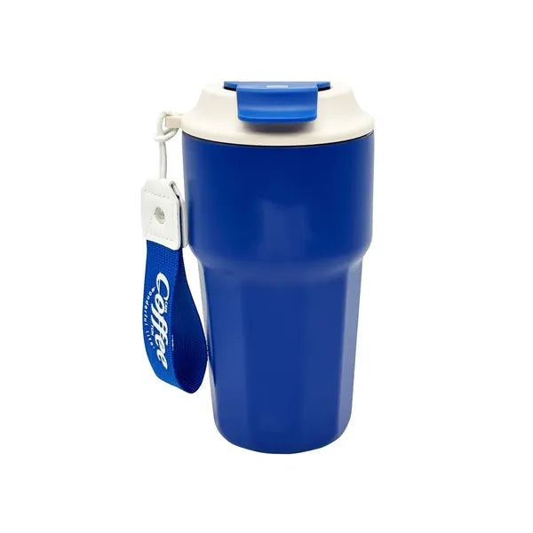 14.2 Stainless Steel Coffee Mug with Lid and lanyard