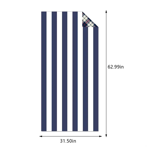Oversized quick dry stripe beach towel for pool & camping