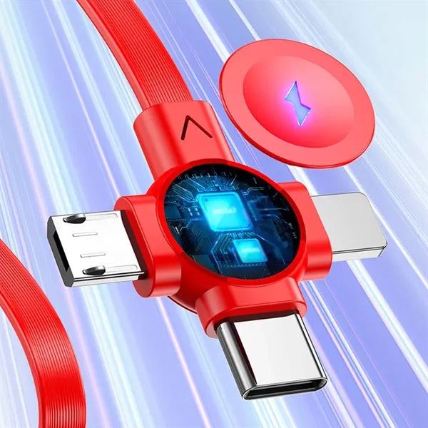 3-in-1 retractable fast charging cable with phone stand