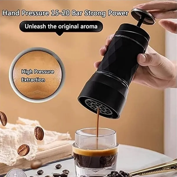 Portable manual espresso maker machine for home travel
