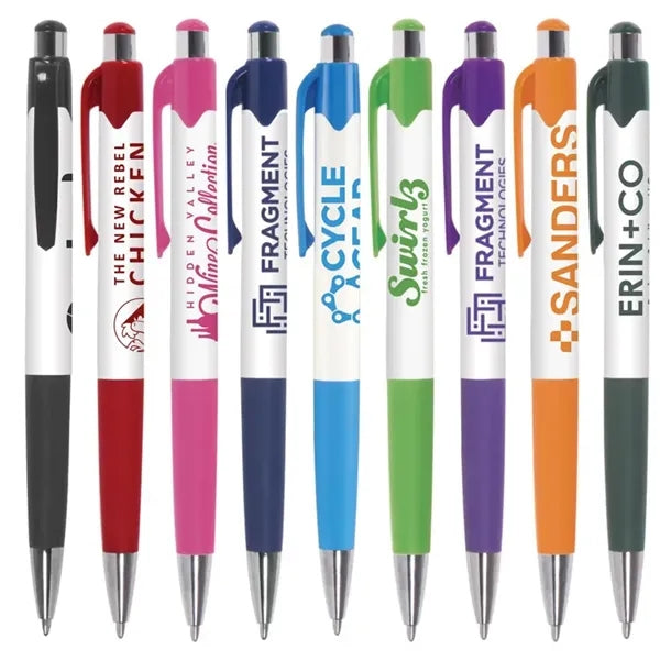 Two-Tone Large Imprint Area Retractable Promo Pen
