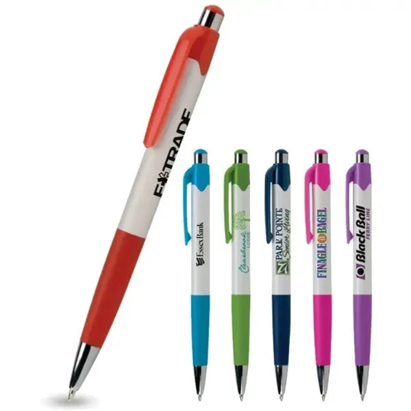 Two-Tone Large Imprint Area Retractable Promo Pen