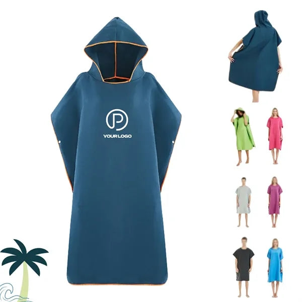 Quick dry surf poncho towel changing robe for beach & bath