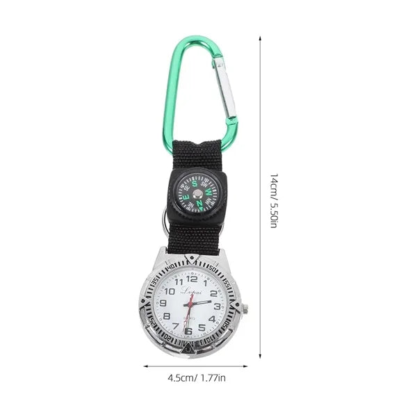 Carabiner Clip Nurse Watch with Compass and Luminous Dial