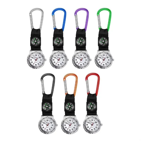 Carabiner Clip Nurse Watch with Compass and Luminous Dial