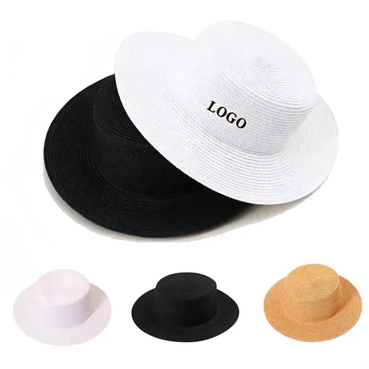 Straw Boater Hat Custom Logo